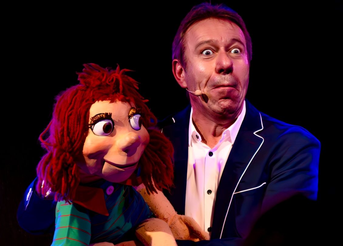 karneval bauchredner mit puppen moreno